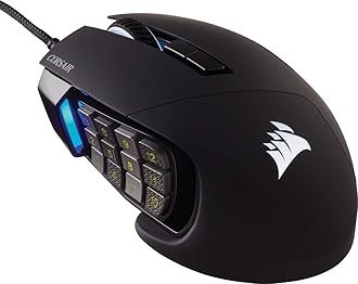 SCIMITAR RGB ELITE MOBA/MMO Gaming Mouse, Black, Backlit RGB LED, 18000 DPI, Optical.