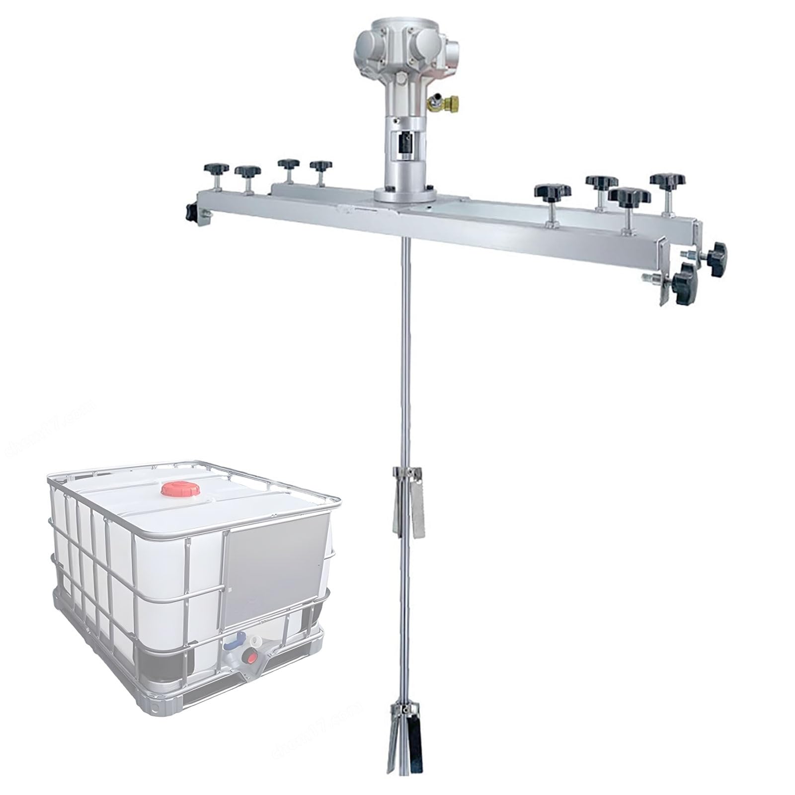 YNBSHGAA IBC Air Agitator, Pneumatic Stirrer for Tank Mixing, 3/4HP Adjustable Speed 0-2600RPM, 250mm Impeller Diameter for IBC Ton Barrels