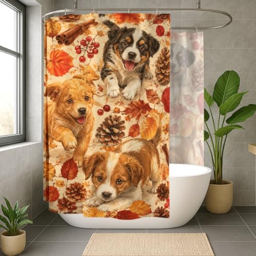 Rideau de douche extra large polyester imperméable 274x183 salle de bain marron - 3