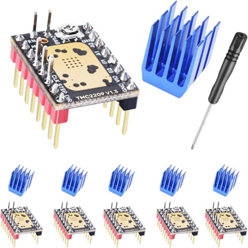 DAOKAI 6 pcs TMC2209 V1.3 Stepper Motor Driver Module 2.8A Peak Stepstick Silent Driver with Heat Sink Screwdriver for 3