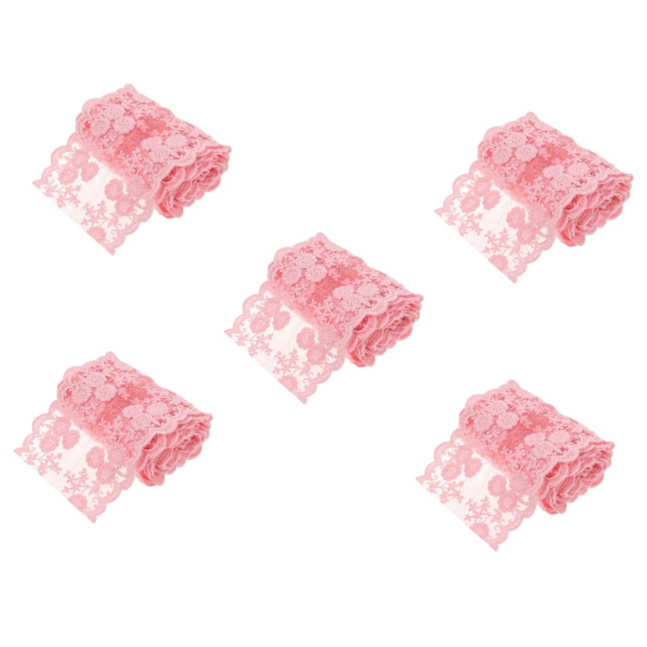 Operitacx 5rollos Ribete De Encaje Resistente Para Costura Para Decoración De Ropa y Manualidades Metros De Encaje Elegante y Textura Fina