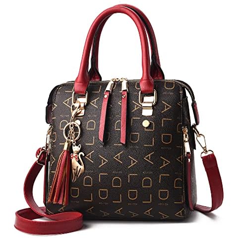 ACNCN Shoulder Bag for Women Top Handle Handbags Ladies Retro Tote Purse Cross Body Bag(Red) Cover