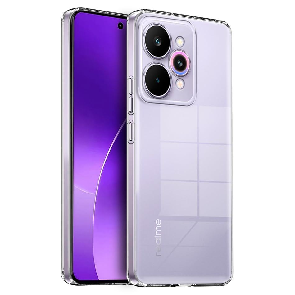 Image of COVERBLACK Flexible Rubber Case Back Cover Compatible for Realme RMX5106 / Realme 15 5G - Transparent