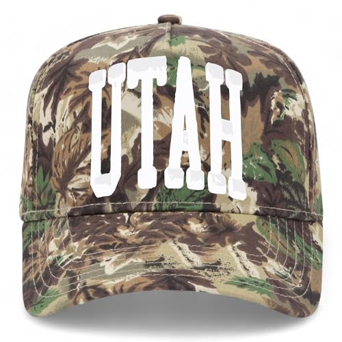 Utah Collegiate Vintage Trucker Hat | UT | Premium Adjustable Snapback Baseball Hat for Men & Women (US, Alpha, One Size, Camo)
