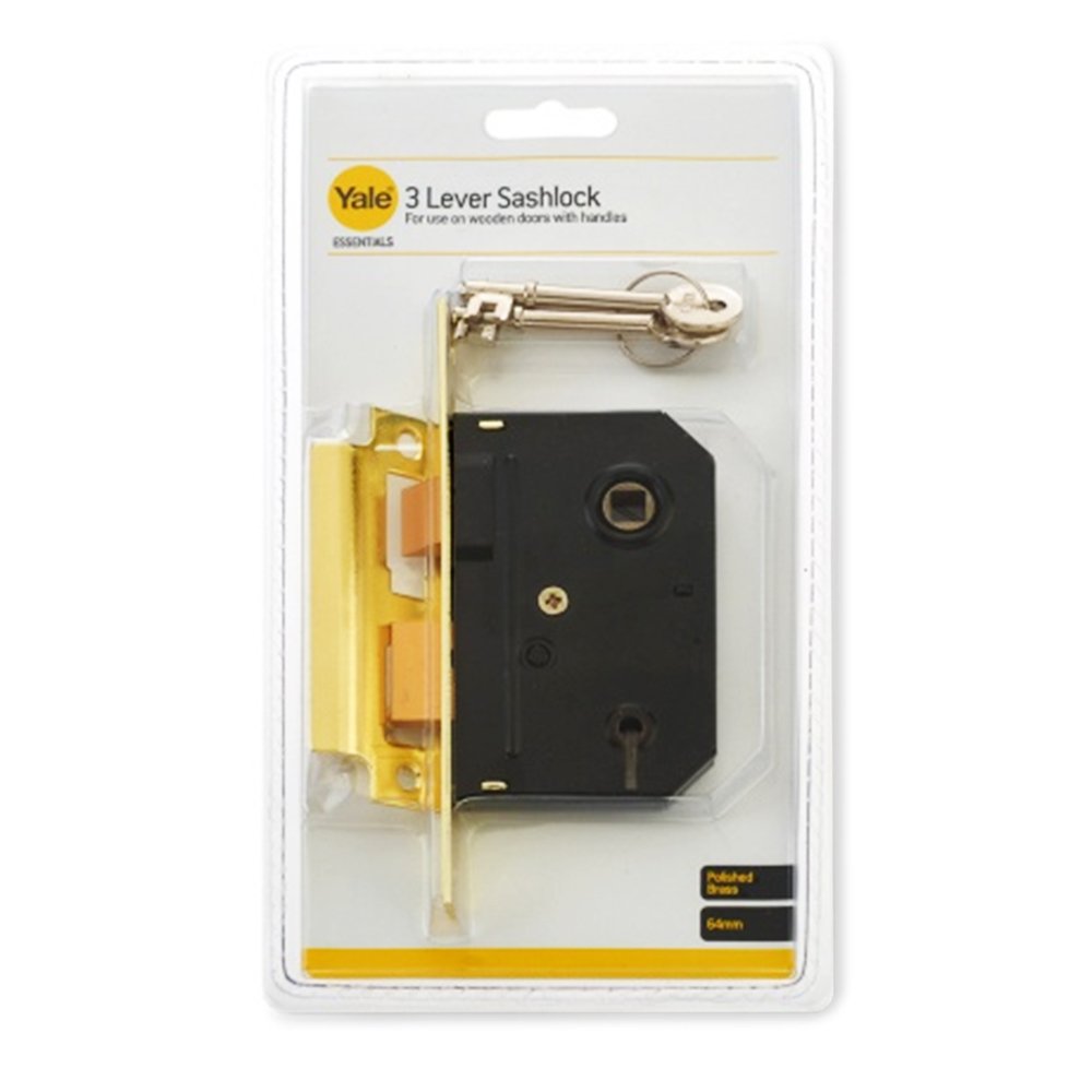 Yale Essentials 2.5 Inch/64 mm 3 Lever Sashlock, Easy Fitting Template and Instructions - Image 2