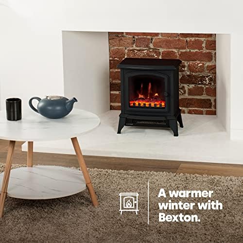 LIVIVO New Log Effect Electric Stove Fire, 2000W, Independent Light and Heat Controls, Automatic Safety Cut-Out (Compact)
