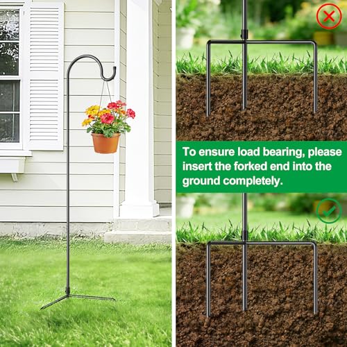 Image of GOFORWILD 49 Inch 6 Pack Adjustable Shepherd Hooks, Premium Metal | Garden Hook for Outdoor, Hanging Plant, Solar Lights, Lanterns, Bird Feeders, and Wedding Decor, Heavy Duty
