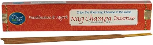 Miniatura 3 de NAG Champa - Muestra de fragancias (12 cajas x 15 varillas de color Ea), 2 cajas cada una de Nag Champa Gold, sándalo, incienso y mirra, salvia