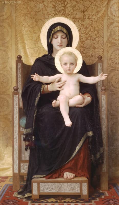 Impression Madone Assise de Bouguereau Toile Canvas Premium 60x90