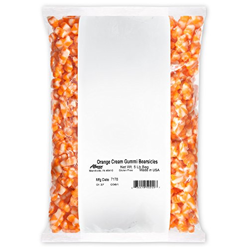 Albanese World's Best Gummi Bearsicles, 5 pound bag, Orange Cream, 80 Oz