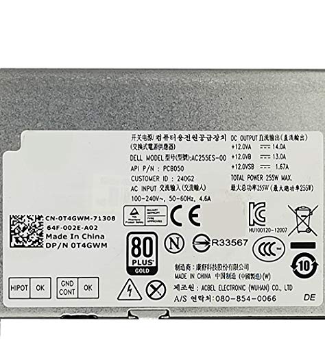 Fuente de poder 255W modelo AC255ES-00 compatible Dell miniatura 5