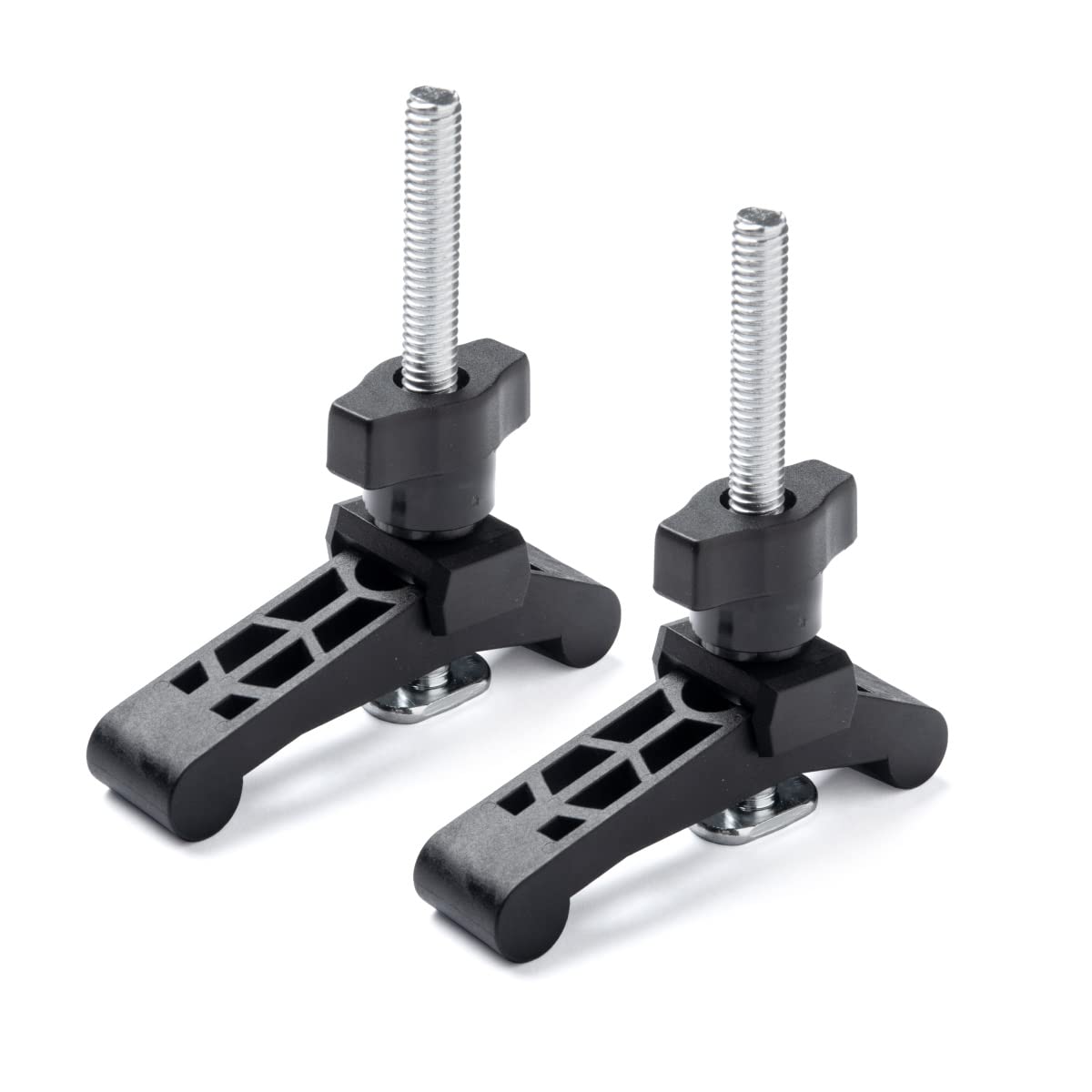 POWERTEC T-Track Hold Down Clamp with 3-1/2” T Track Bolts for CNC Machine, Table Saw Sled, Drill Press, Work Bench, T Track Accessories for woodworking, 2PK (71661)