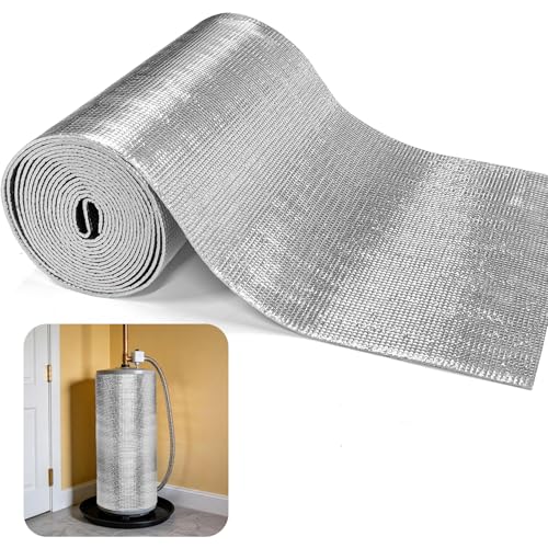 Water Heater Insulation Blanket, 19.6 Ft x 17 in Double-Sided Reflective Aluminum Foil Insulation, Hot Water Heater Cover Jacket for Winter Tank Insulation, Heat Loss Reduction & Energy Savings
