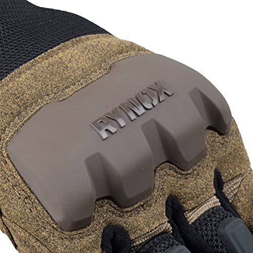 Image of Rynox Suede Urban Pro 2 Gloves - Cuff Length Motorcycle Riding Gloves | Impact Protection | Scaphoid Protection | Abrasion Resistance - Sand Black, Small, Motorsports