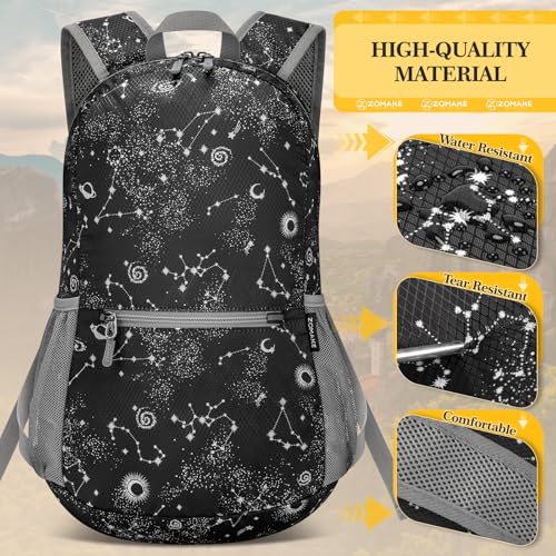 Image of ZOMAKE Ultra Lightweight Hiking Backpack 20L, Packable Small Backpacks Water Resistant Daypack for Women Men(Star Print)