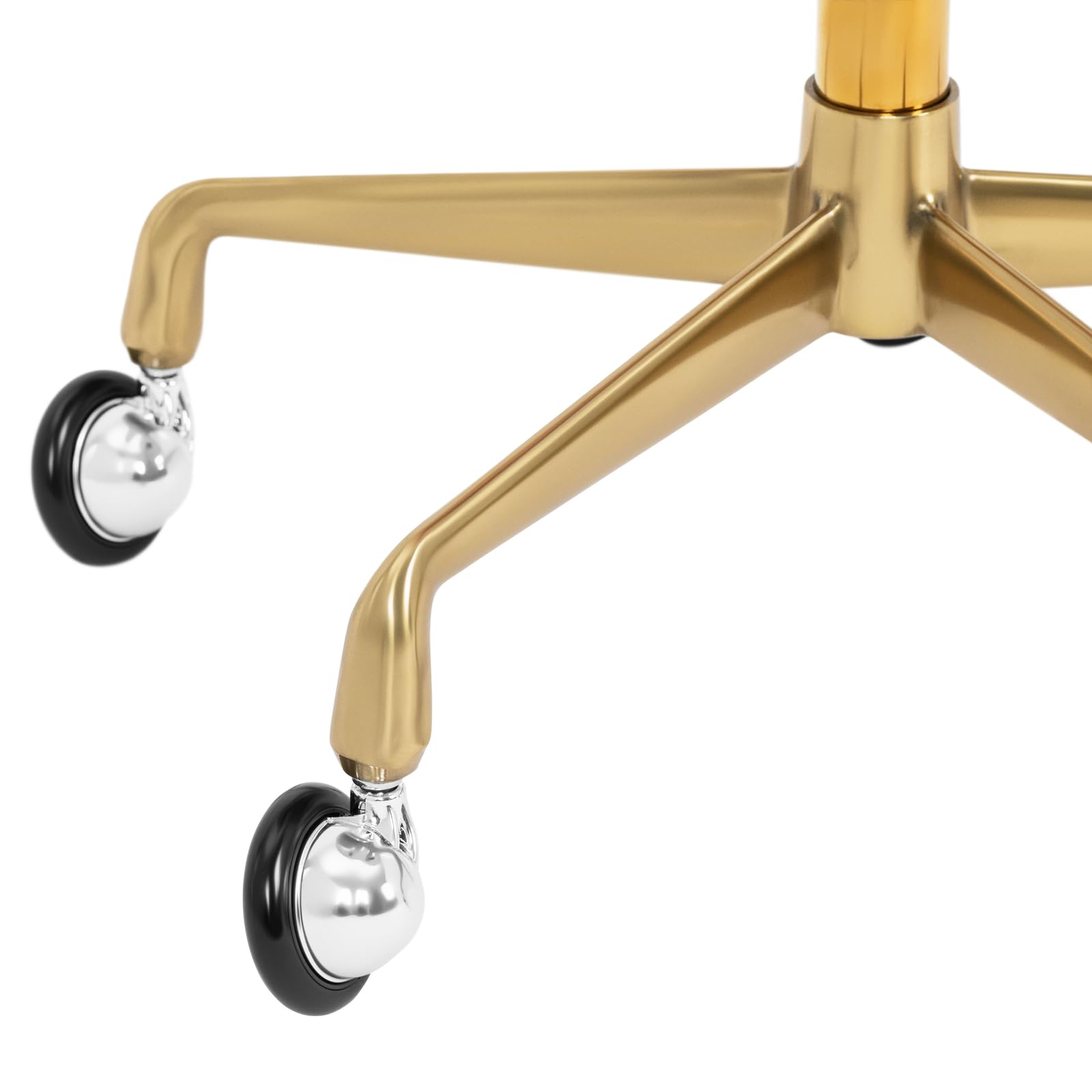 Physa Rollhocker höhenverstellbar 51-64 cm belastbar bis 150 kg Beige/Golden höhenverstellbar 360° drehbar PVC-Bezug Sitzfläche aus Schaumstoff Arbeitshocker mit Rollen Drehhocker