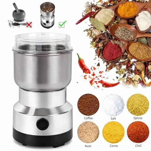Image of 1000W Electric Grinder SC-8200-300ML Heavy Duty Spice & Coffee Grinder - 4Leaf Stainless Steel Cross Blade,Food Grade Steel,One-Touch Operation,Multi-Purpose Dry Grinder for Spices,Nuts,Herbs & Grains