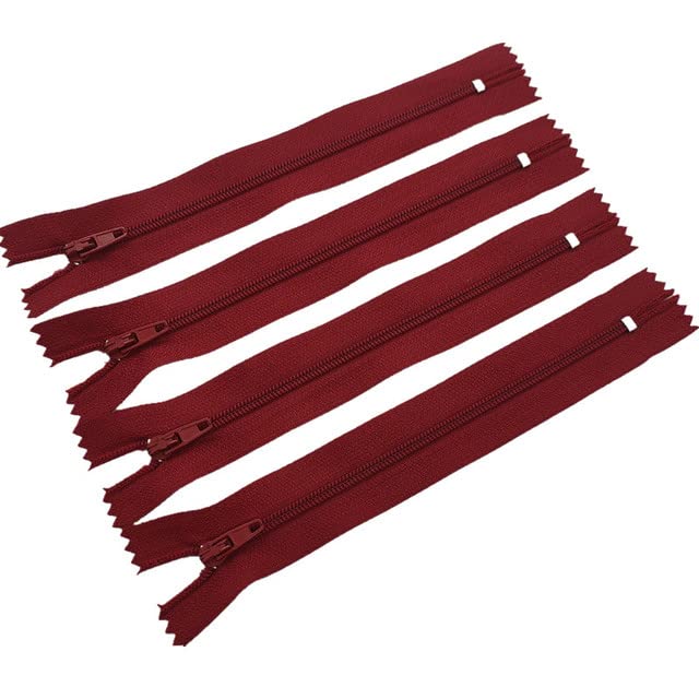 100 pezzi 3# (3-24 pollici) 7,5-60 cm processo di cucito su misura con cerniera a spirale in nylon chiuso 20 colori disponibili-rosso vino,100pcs,40cm