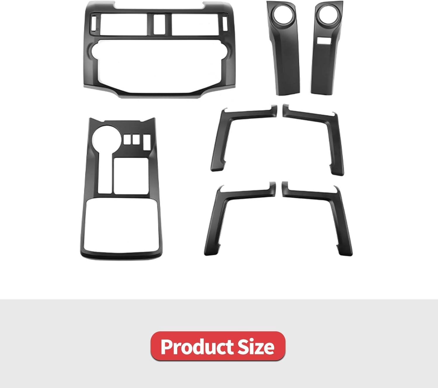 Jimen Fit for Toyota 4Runner 2010-2019, 8PCS Interior Trim Kits - Navigation Panel, Gear Shift Cover, AC Climate Control Panel, Inner Door Handle Trim (Matte Black)