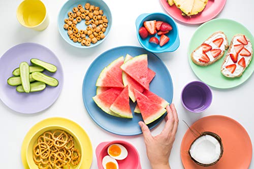 Bobo&Boo Bamboo Kids Snack Bowls, Set Of 4 Bamboo Dishes, Non Toxic, Eco Friendly & Stackable Kids Snack Containers, Great Gift For Baby Showers, Birthdays & Preschool Graduations, Sunset #TOP3