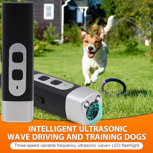 Anti Bell Gerät Hunde,Ultraschall Hundeabwehr mit 3 Einstellbaren Frequenzen LEDTaschenlampe,Wiederaufladbar Antibell Ultraschall Gerät,Hunde Bellen Stoppen,für Kleine Hunde Innen Außenbereich