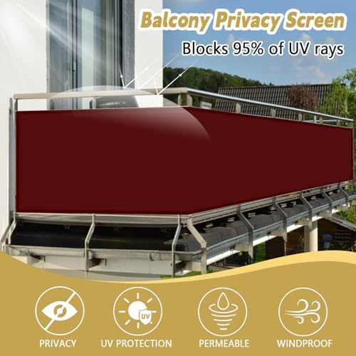 Écran de balcon vin rouge 0.7 x 5 m idéal pour l'intimité de la terrasse - 6
