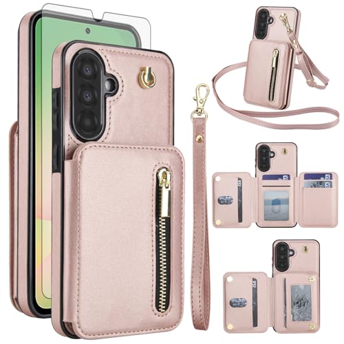 Coque portefeuille Samsung A36 5G étui porte-carte avec bandoulière femme