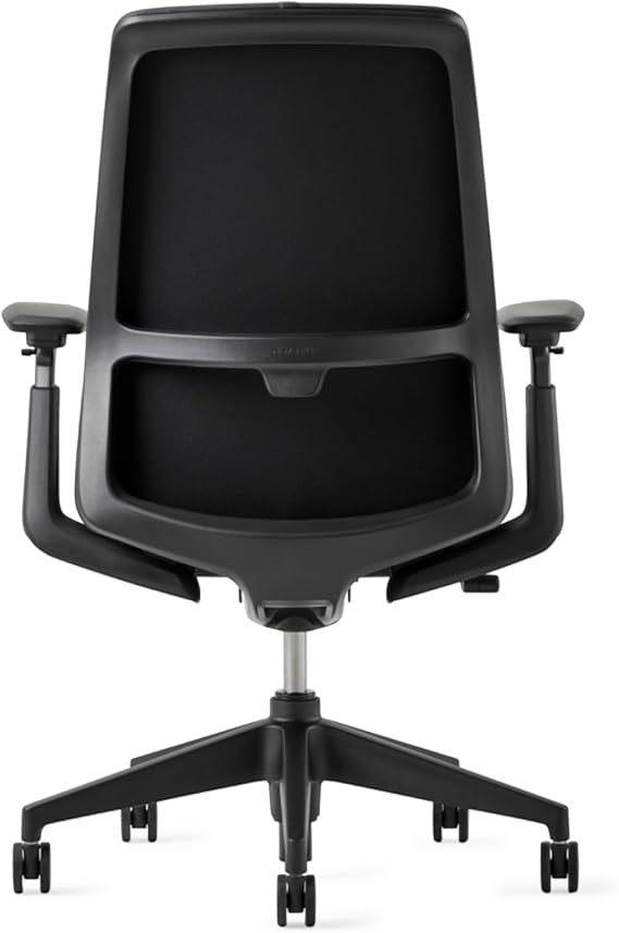 Haworth Soji Leather Office Chair with Ergonomic Adjustments, No Lumbar Support, Adjustable Desk Computer Chair with Smooth Full-Grain Leather for Home Office Furniture, Ink