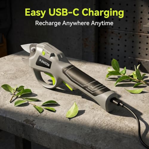 Image of Cordless Electric Pruning Shears with SK5 Steel Blade, 0.8 Inch Cutting Diameter, 4.0Ah Rechargeable Battery, Portable Electric Pruners, Electric Shears for Gardening to Trim Fruit Trees, Shrubs