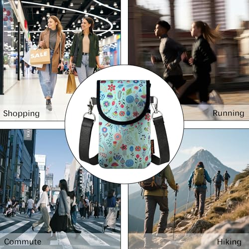Image of Neoprene Phone Sleeve Pouch Case Bag for Men Women w /Crossbody Strap /Neck Lanyard for iPhone 17 /16 /15 /14 Pro Max, Samsung S25,Pixel 10