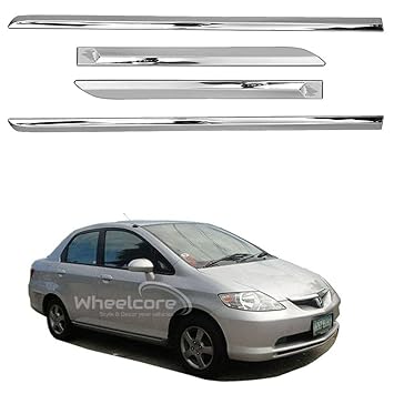 Wheelcore Side Beading/Cladding Chrome Suitable for Honda City (2003 to 2005) Type 2 (Set of 4pcs)