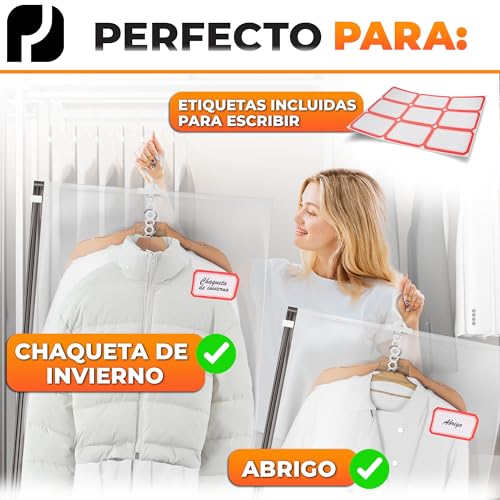 Miniatura 6 de Packdude Bolsas Colgantes De Almacenamiento Al Vacío Con Percha I 5 Piezas I Tamaño Xl: 100x70cm I Bolsa Para Abrigos Colgar Al Vacio I Hanging Vacuum Bags I Bolsas Vacio Para Abrigos Y Chaquetas