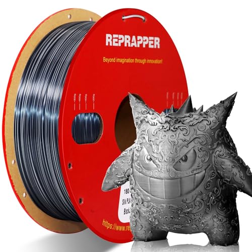 Image of RepRapper Glitter Black White Gradient 3D Printer Filament, Beautiful Color Change 1.75 Silk PLA, Dual Color 1KG PLA Filament (2.2lbs), Colorshift 3D Printing Filament for 3D Printer