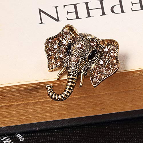 Image of 2pcs Crystal Elephant Animal Brooch Pins Set for Women Corsage Brooches Pin for Unisex Vintage Brooch Pin Jewelry (2 Pcs Gold Silver)