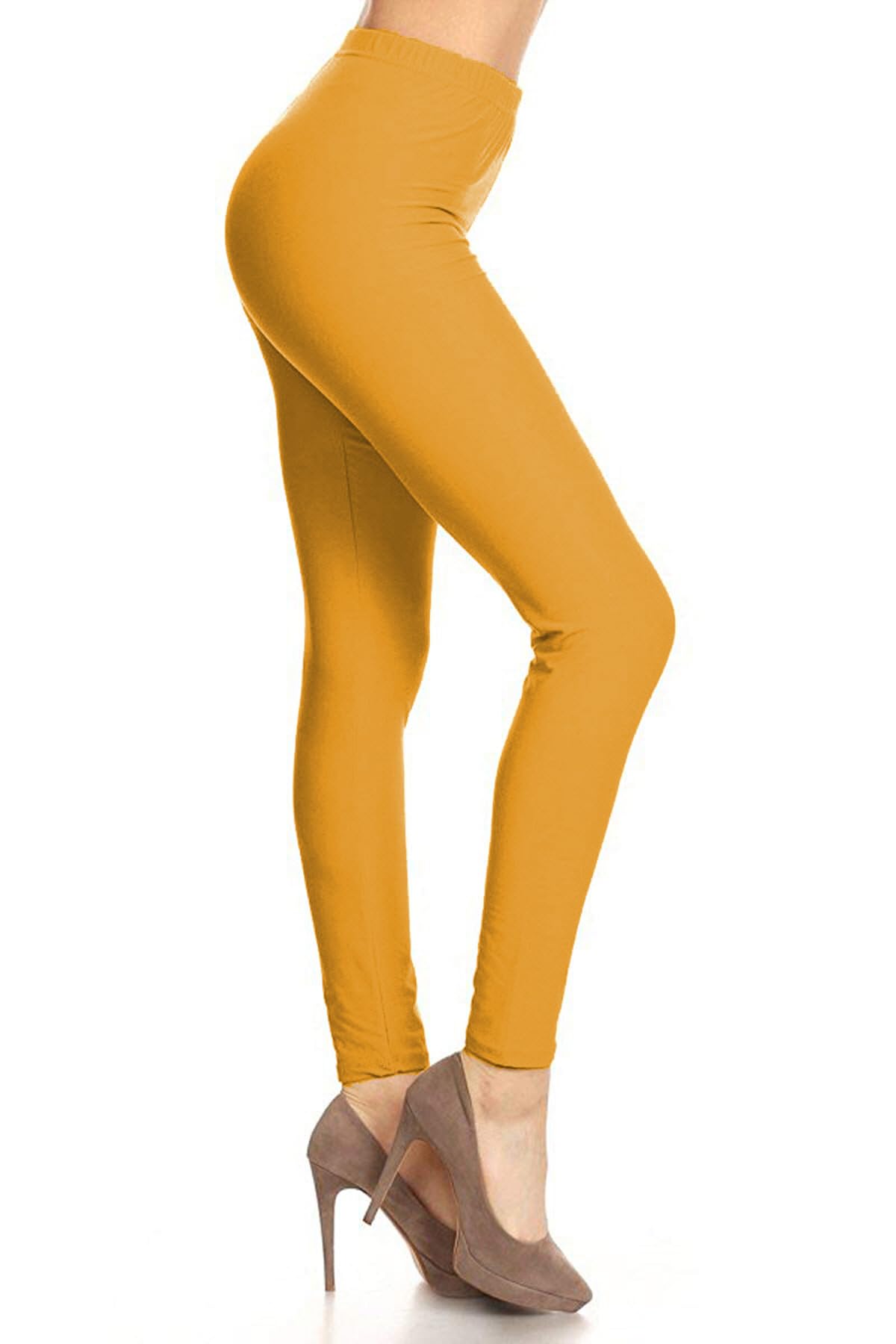Leggings Depot Women's High Waisted No-Roll Leggings, 1" Waistband