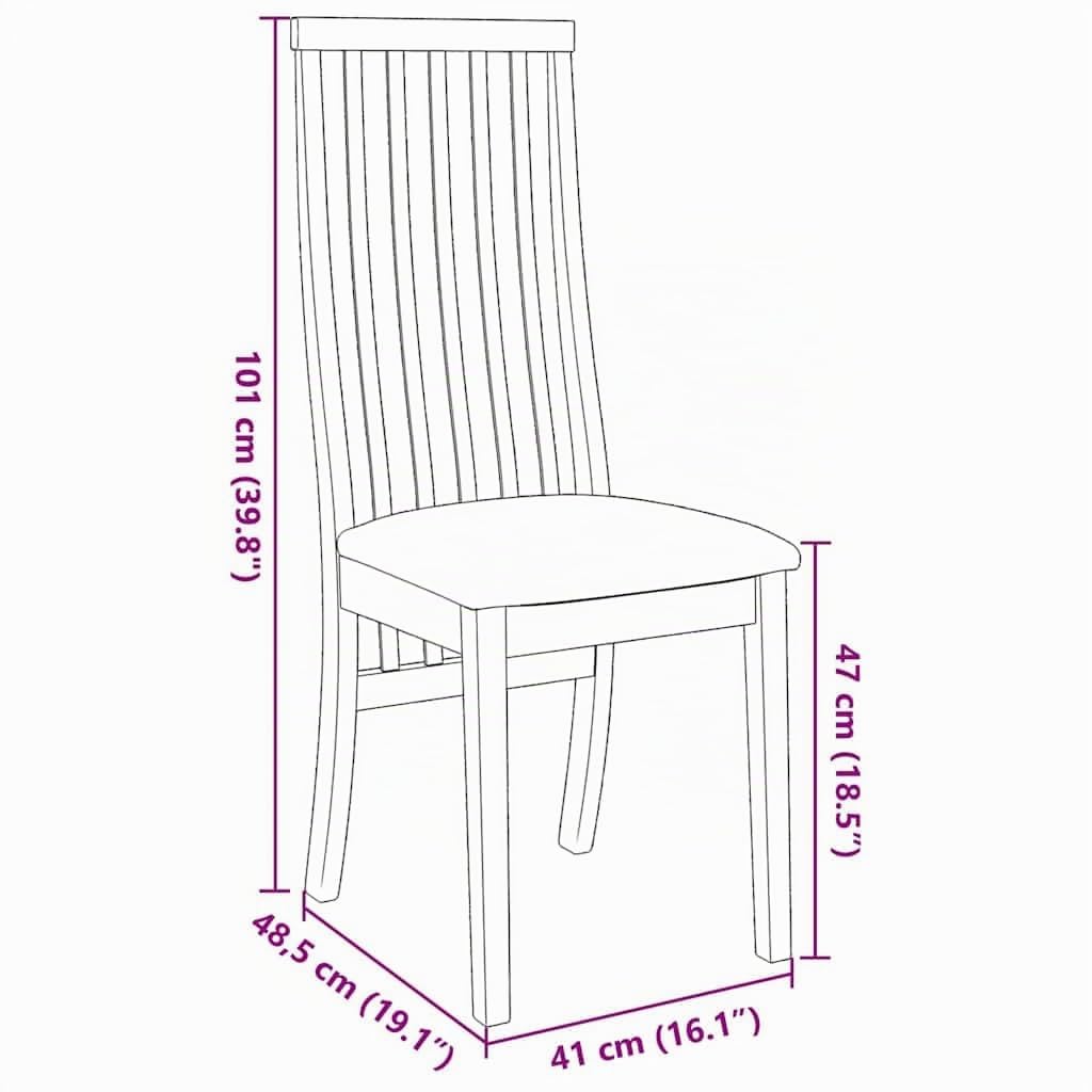 vidaXL Sillas de Comedor con Cojines 2uds Madera Maciza Blanco Caucho, Silla de Comedor, Silla de Cocina, Asiento de Comedor, Silla