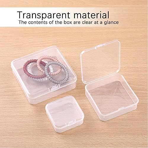 LIUCONGBD 24PCS Mini Clear Plastic Bead Storage Boxes with Lids, Mixed Sizes Small Plastic Containers, Small Plastic Box for Small Items Beads Pills Jewellery Other Craft Projects