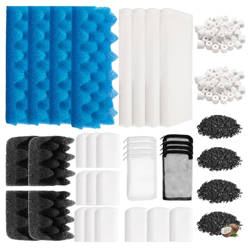 Image of 38 Pack Filter Media Kit Compatible with Fluval 306 307 Canister Filters | Aquarium 306 /307 Maintenance Bundle including Bio Foam, Activated Carbon & Ceramic Ring, Easy Installation