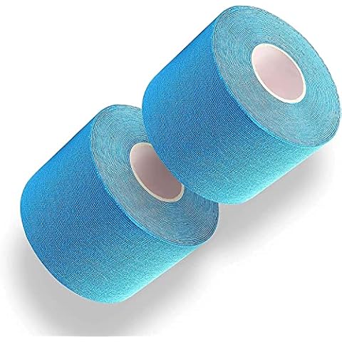 WELSTIK Kinesiology Tape 5cmx5mx2Pack- for Knee Shoulder and Elbow, Waterproof Athletic Physio Muscle Support & Sports Injury Recovery Cover