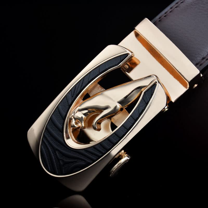 Luxury Men Belts Leopard Black Leather 1.38 inch Width Designer Belts for Men,Used for Mens Dress Casual Adjustable Belt2