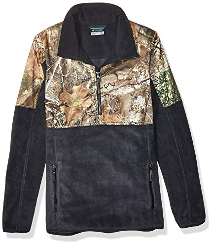 Columbia Boys Big PHG Overlay Half Zip Fleece, Black, X-Large