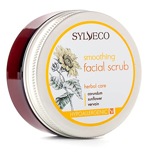 SYLVECO glättendes Gesichtspeeling. Face scrub für frauen und Männer. Das Korund peeling für die trockene, reife und müde Haut. Naturkosmetik Größe 85g Cover