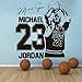 ASFGA Michael Jordan Wandtattoo Sport Basketball Heimdekoration 23 Bull Art Vinyl Wandtattoo Aufkleber Jungenzimmer Kinderzimmer Dekoration 114x118cm