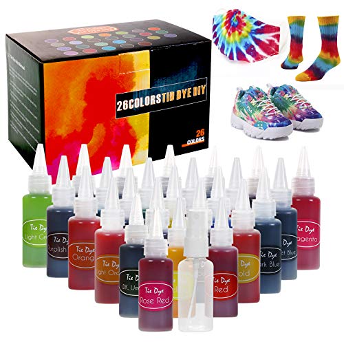 Multi-Color tie-dye Permanent one-Step tie-dye kit, DIY Hand-Made tie-dye kit, Used for Textile Craft Art Shirt Canvas Canvas Shoes T-Shirt Clothing Coating DIY Adult or Children Party