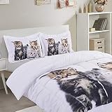 BRHF 3D Bedding Set 2 Piece Twin Size Kitten Animal Print Comforter Set with One Matching Pillow Cov