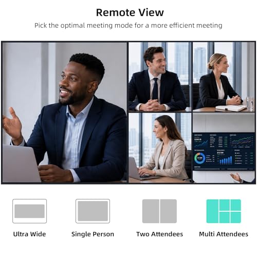 Image of KanDao Meeting S 1080P HD Conference Room Camera, AI Face Recognition and Speaker Tracking, 8 Noise Cancelling Mics, Smart Zoom, Automatic Focus, 180-Degree, Plug & Play, Compatible with Teams, Skype