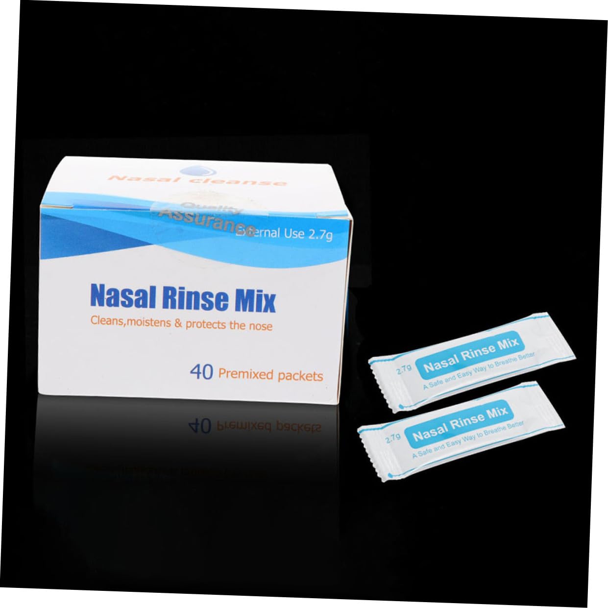 Sal de Lavado Nasal Instantáneo de Plástico Blanco 80 Sobres