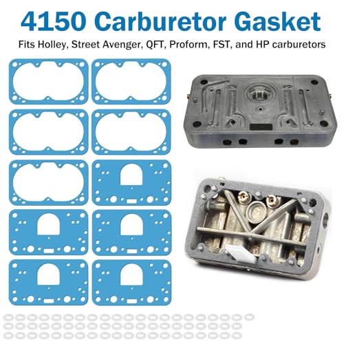 4150 Rebuild Carburetor Gaskets Kit Replacement Holley, Street Avenger, QFT, Proform, FST, and HP Carburetors Gasket Series 8-2000 M2300 0-80350 4160 4500 G59 8-2000QFT - Thumbnail 2