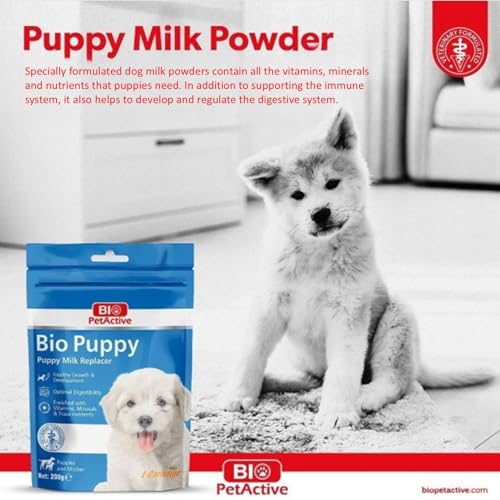 Image of Bio Pet Active Bio Puppy Milk Replacement Powder, Supplemental Feed for Puppies 1-84 Days, Powdered Puppy Weaning Formula with Vitamins Minerals L-Carnitine, 7.05 oz