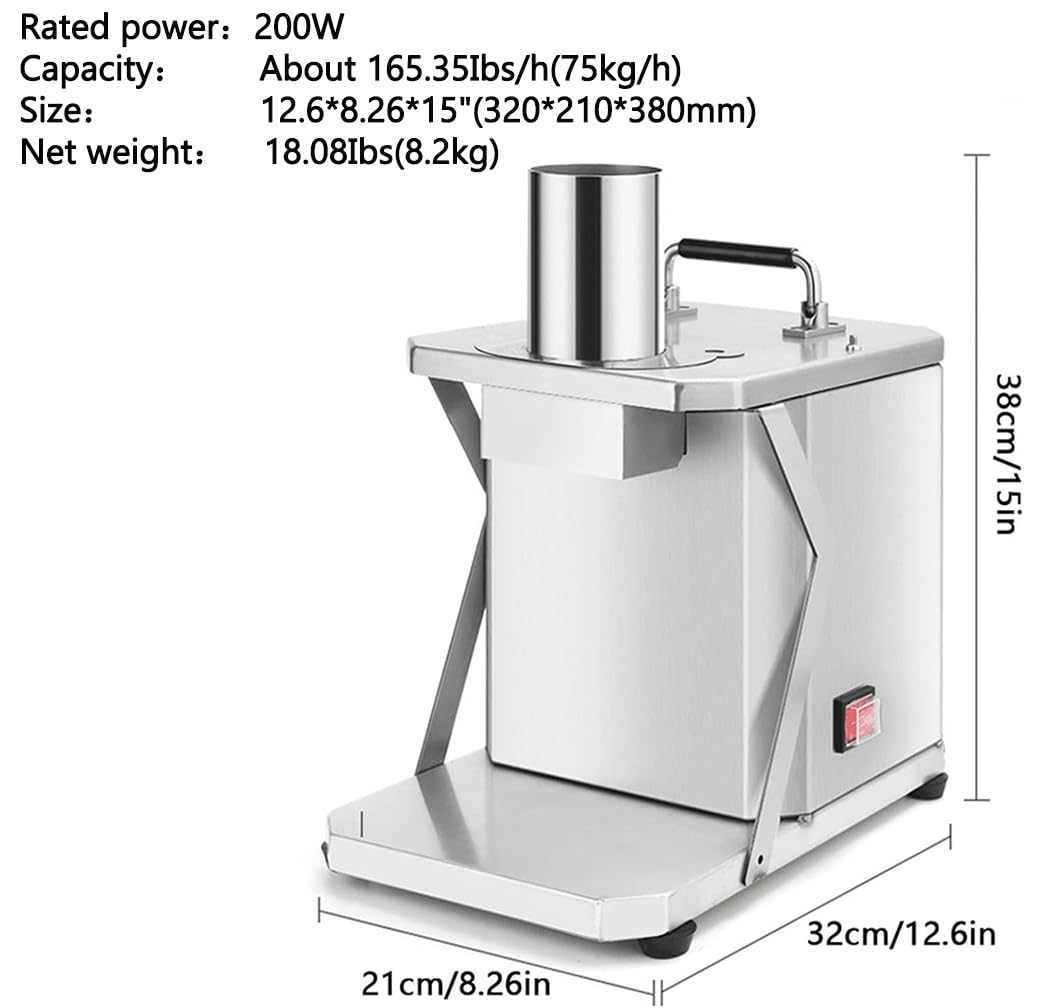Tagliaverdure Elettrico Commerciale, Robot da Cucina, Macchina per Tagliare la Frutta, Robot da Cucina, grattugia Automatica, tagliapatate e cipolle